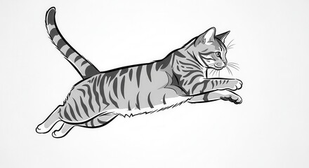 Leaping cat showcasing agility