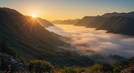 Obraz premium sunset in the mountains