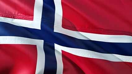 Fototapeta premium Norway Flag A Stunning Close-Up of the Norwegian Flag, Symbol of Nordic Heritage, History, and National Identity