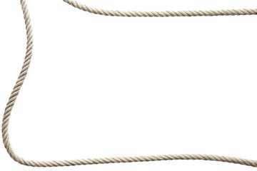 Rope frame border isolated on a white background png ai generated