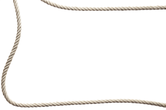 Rope frame border isolated on a white background png ai generated