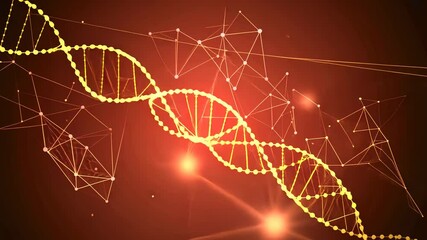 Visualizing DNA Strand with Digital Connections in a Scientific Animation - Powered by Adobe