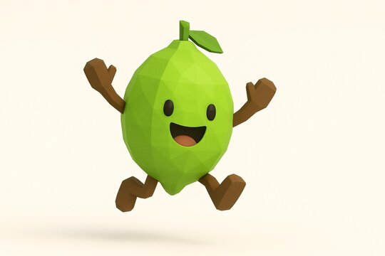 3D style of lime fruit character