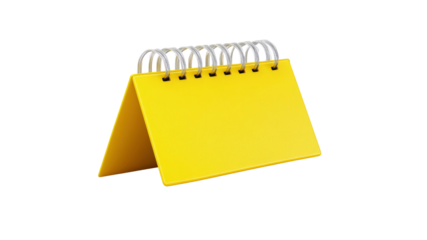 Blank Yellow Desk Spiral Calendar Mockup