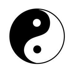 yin yang symbol vector on white background