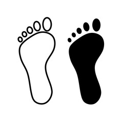 human footprint vector on white background