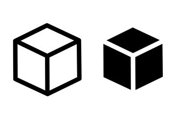 cube icon vector on white background. box icon