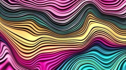 Abstract wavy lines with vibrant colors creating a mesmerizing visual texture.