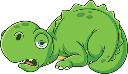 Tired Dinosaur Dog Lying Down Vector Image
