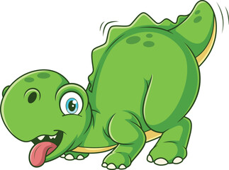 Playful Dinosaur Dog Wagging Tail Vector Image