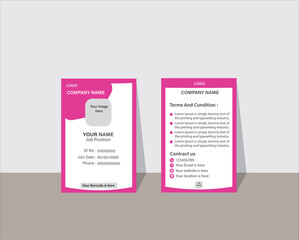 Print, ID card vector template clean, modern, and customizable design for Print or digital use, ID Card, Identity Card for print, Adobe Illustrator Vector file high-quality for Branding.