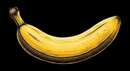 of banana with black background
