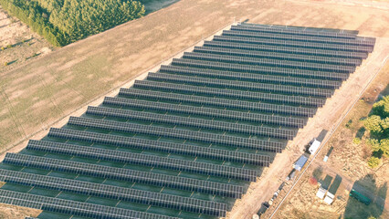 Large solar farm with photovoltaic panels