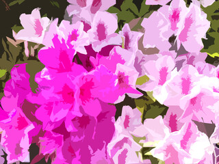 美しく咲くイラスト風の花