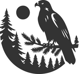 Hawk bird vector silhouette