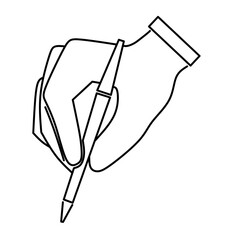hand writing outline vector