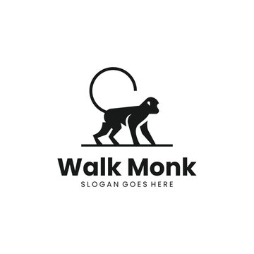 Fototapeta Monkey Walk Silhouette Logo Design 2