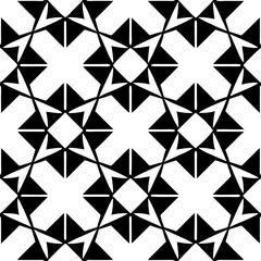 Abstract black and white geometric star pattern