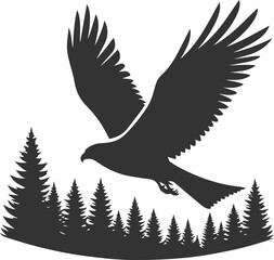 Hawk bird vector silhouette