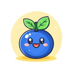 Obraz premium Cute blueberry cartoon illustration