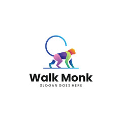 Modern Gradient Monkey Logo Design 1