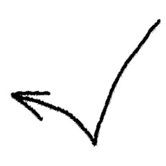 Arrow grunge vector icon. Arrow hand drawn texture. Arrow chalk vector.