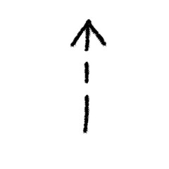 Arrow grunge vector icon. Arrow hand drawn texture. Arrow chalk vector.