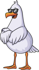 Seagull With Sunglasses Vector Image