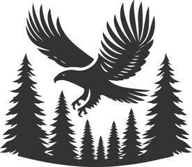 Hawk bird vector silhouette