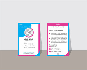 Print, ID card vector template clean, modern, and customizable design for Print or digital use, ID Card, Identity Card for print, Adobe Illustrator Vector file high-quality for Branding.
