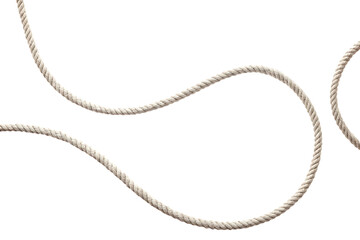 Two white ropes isolated on a white background png ai generated