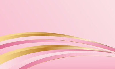 Elegant pink and gold luxury curve background. Abstract beauty wallpaper. Suitable for templates, banners, covers, awards, sales, ads, events, websites, pages, and more