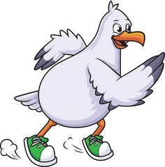 Cute Seagull Running Vector Image