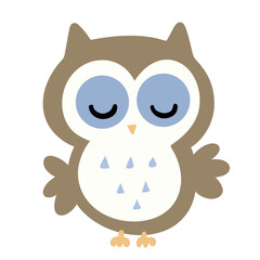Cartoon owl on a branch