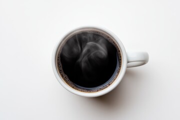 Freshly Brewed Coffee Cup with Steam on White Background