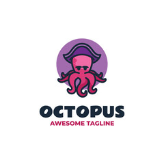 Octopus Pirate Mascot Logo Design