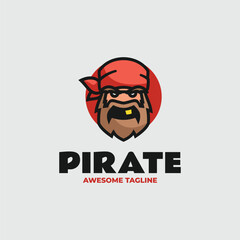 Bearded Pirate Mascot Logo Design
