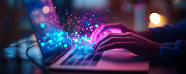 Home networking cozy digital art and social media connections