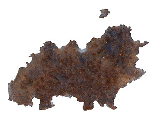 One big hole a piece of rust isolated transparent background png macro