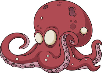 Creepy Zombie Octopus Vector Image