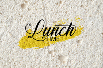 Lunch time with creatif font design.	