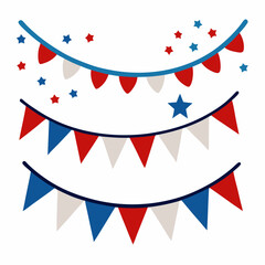 Fototapeta premium Patriotic bunting flags and stars decoration