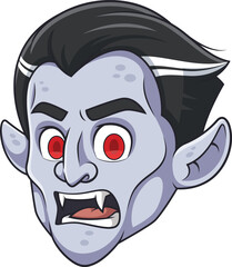 Vampire Head With Fangs Vector Image