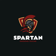Spartan Warrior Shield Mascot Logo Design