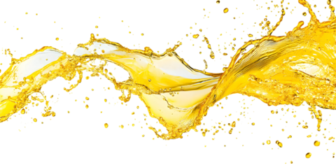 Dynamic golden liquid splash against a stark black background, creating a captivating visual