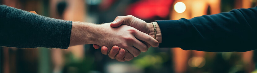 Social media engagement via handshake business setting connect people