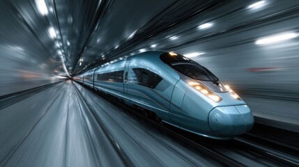 Fototapeta premium A train is traveling through a tunnel