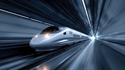 Fototapeta premium A train is traveling through a tunnel