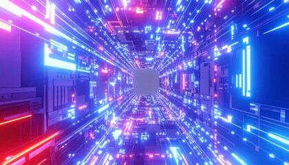 Obraz premium 3d rendered illustration of illuminated futuristic circuit board