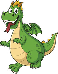 Green Dragon With Small Wings Vector Image